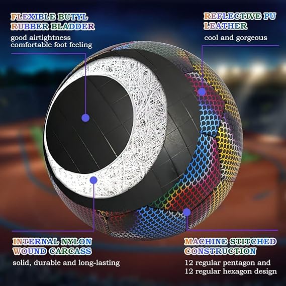 Balón de Fútbol Holográfico Luminoso – Brilla en Cada Partido